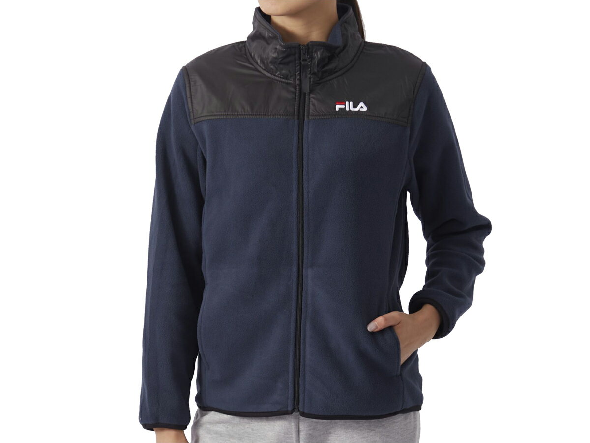 フィラ FILA マイクロフリーススタンドジャケット レディース 秋 冬 ネイビー 紺 スポーツ フィットネス フルジップ ジャケット 防寒 442641-NV