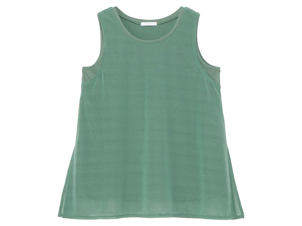 ダンスキン DANSKIN SHEER LIGHT LAYERED TANK シアーライトレイヤードタンク レディース 春 夏 グリーン 緑 スポーツ フィットネス タンクトップ DC524101-EE