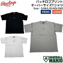 ローリングス Rawlings パッチロゴプリントオーバーサイズTシャツ 半袖 クルーネック 一般 メンズ レディース ユニセックス ワンポイント プリント 野球 トレーニング シャツ ビッグサイズ シンプル AST14S08