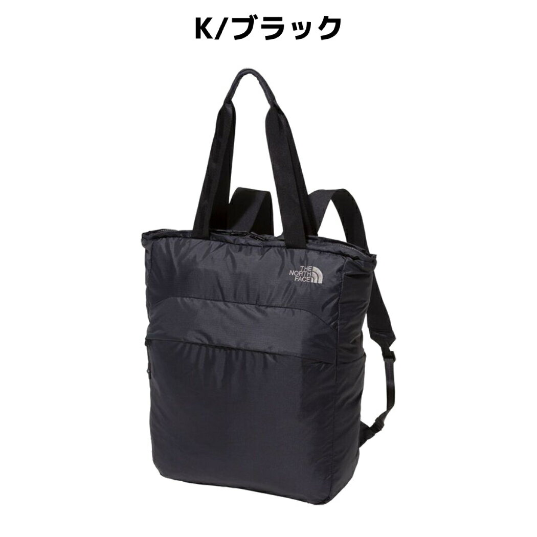 ノースフェイス THE NORTH FACE 【正規取扱店】Glam Tote グラムトート 18L ユニセックス 2WAY ポケッタブル仕様 ブラック 黒 グレー カジュアル バッグ リュック デイパック トートバッグ NM32359 K SP 2