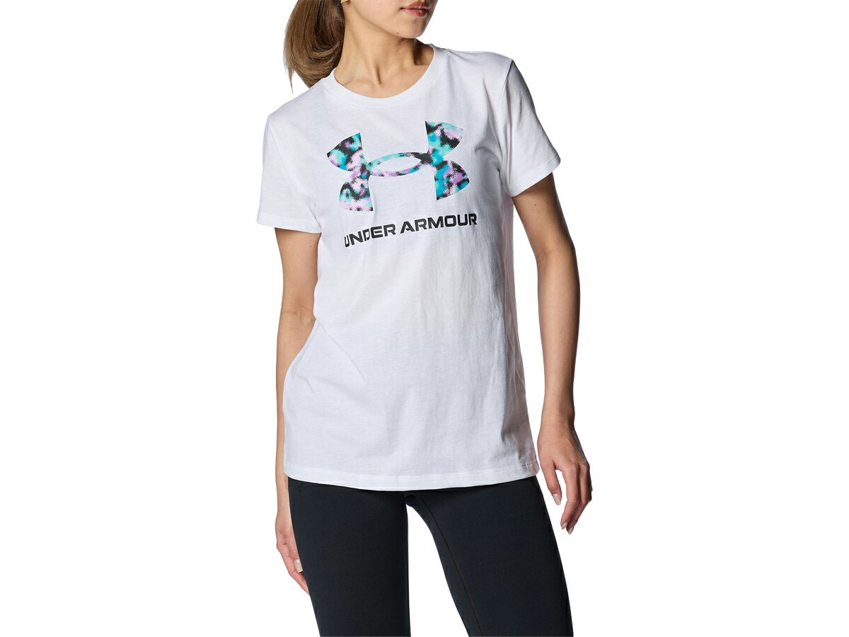 アンダーアーマー UNDER ARMOUR スポーツスタイル ロゴ ショートスリーブTシャツ レディース 春 夏 ホワイト 白 スポーツ フィットネス 半袖 Tシャツ 1385476-100 1