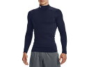 アンダーアーマー UNDER ARMOUR UAコールドギアアーマー コンプレッション ロングスリーブ モックネック シャツ メンズ ネイビー 紺 スポーツ トレーニング インナー 長袖 1366072-410