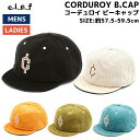 クレ Clef CORDUROY B.CAP コーデュロイ ビーキャップ メンズ レディース 秋 冬 カジュアル 帽子 アウトドア キャンプ RB3631