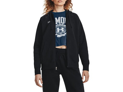 アンダーアーマー UNDER ARMOUR ライバルフリース フルジップ フーディー レディース 秋 冬 ブラック 黒 スポーツ フィットネス パーカー ジャケット 1379497-001 アンダーアーマー UNDER ARMOUR ライバルフリース フルジップ フーディー レディース 秋 冬 ブラック 黒 スポーツ フィットネス パーカー ジャケット 1379497-001