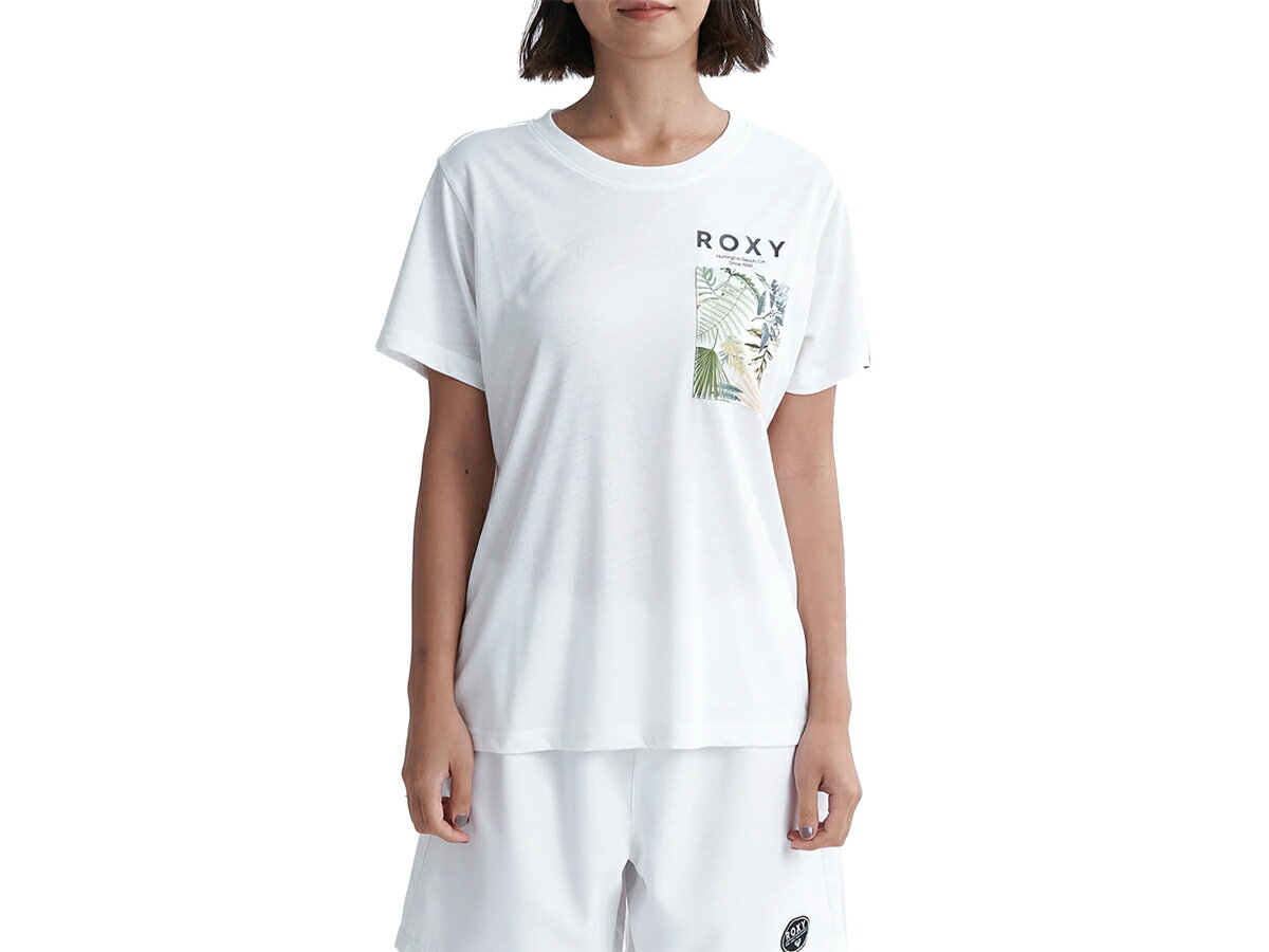 ロキシー ROXY SIMPLY BOTANICAL S/S RASH シンプリー ボタニカル 半袖 ラッシュガード レディース 春 夏 ホワイト 白 スポーツ フィットネス 半袖 Tシャツ RLY241036-WHT
