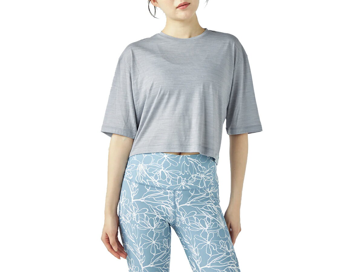 スーパーナチュラル sn super.natural エスエヌ クロップド Tシャツ レディース 春 夏 グレー 灰色 スポーツ フィットネス 半袖 Tシャツ SNWJ10201-160