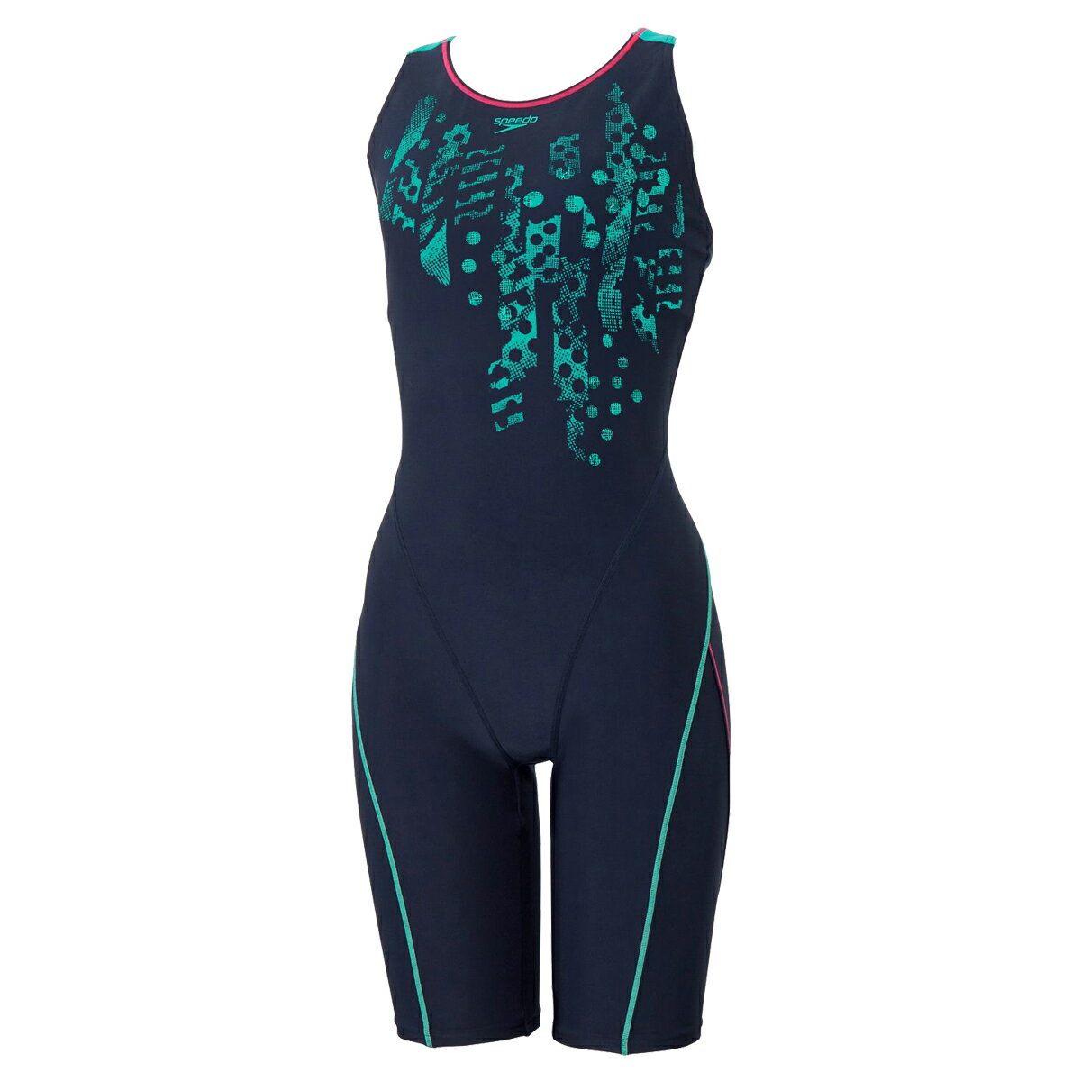 スピード speedo Crash Dot Loosen Kneeskin クラッシュドットルースンニースキン レディース ネイビー 紺 水泳 スイム フィットネス 水着 オールインワン SFW12505-NA