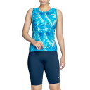 ナイキ NIKE 総柄ジップ付き袖なしセパレーツ レディース ブルー 青 ネイビー 紺 水泳 スイム フィットネス 水着 2993130-010