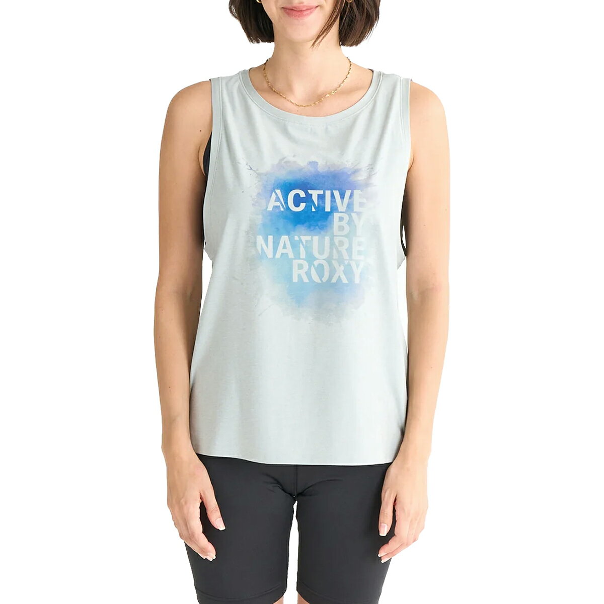 ロキシー ROXY PAINT YOUR LIFE ペイント ユア ライフ レディース 春 夏 水陸両用 速乾 グレー 灰色 スポーツ フィットネス タンクトップ ノースリーブ RSL252561-LGY