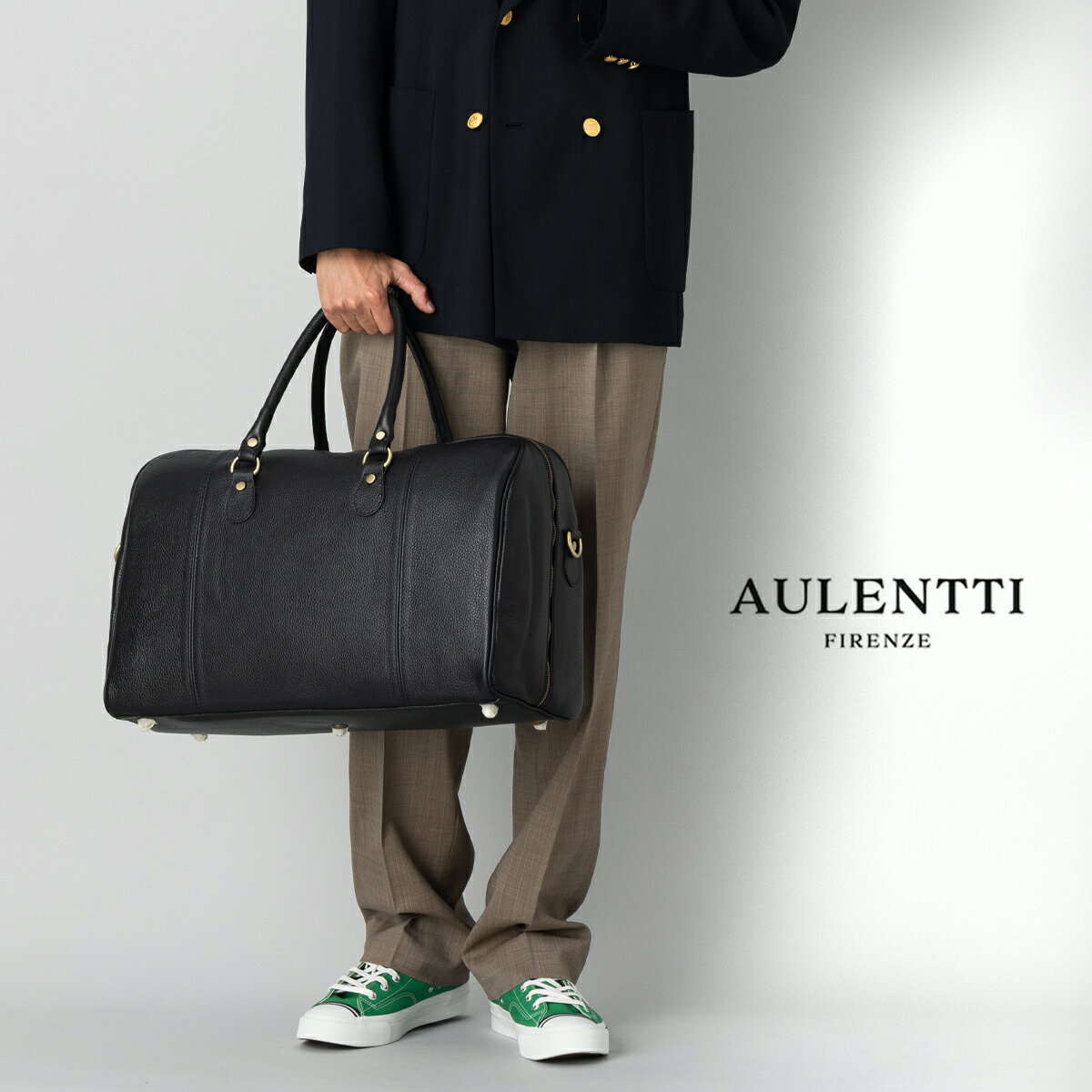 オウレンティ AULENTTI オーレンティ 本革ボストンバッグ メンズ 2WAY 手持ち 肩掛け 大容量 旅行 出張..