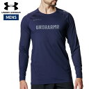 アンダーアーマー UNDER ARMOUR UAヒートギア フィッティド グラフィック ロングスリーブ シャツ メンズ 春 秋 冬 ネイビー 紺 スポーツ トレーニング 長袖 Tシャツ 6007730-410