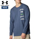アンダーアーマー UNDER ARMOUR UAヘビーウエイト グラフィック ロングスリーブ Tシャツ メンズ 春 秋 冬 ネイビー 紺 スポーツ トレーニング 長袖 Tシャツ 6010348-044