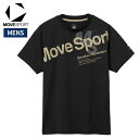 ムーブスポーツ MOVESPORT シャドーメッシュ 半袖シャツ メンズ 春 夏 ブラック 黒 スポーツ トレーニング 半袖 Tシャツ ST5FHT02M-BK00