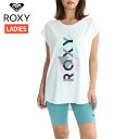 ロキシー ROXY GEOMETRIC TEE ジオメトリック 半袖Tシャツ レディース 春 夏 水陸両用 速乾 UVカット ホワイト 白 スポーツ フィットネス 半袖 Tシャツ RST254534-WHT