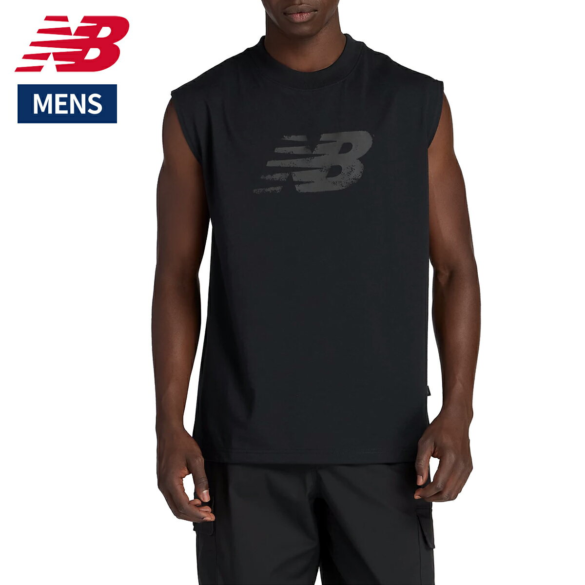 ニューバランス NEW BALANCE Sleeveless T-Shirt スリーブレス Tシャツ メンズ 春 夏 ブラック 黒 スポ..