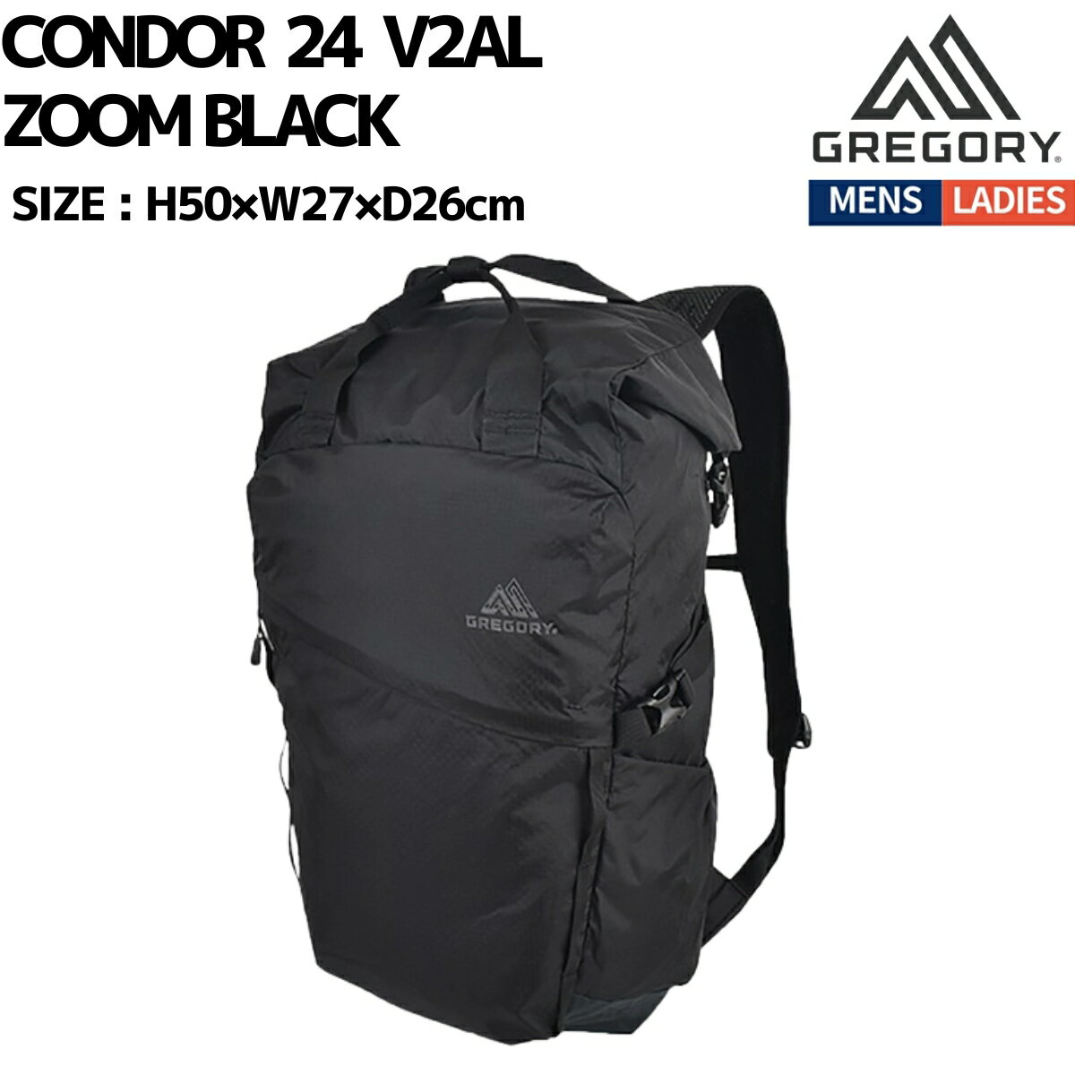 楽天スポーツマリオグレゴリー GREGORY CONDOR 24 V2 AL ズームブラック カジュアル バッグ リュック 146884L396