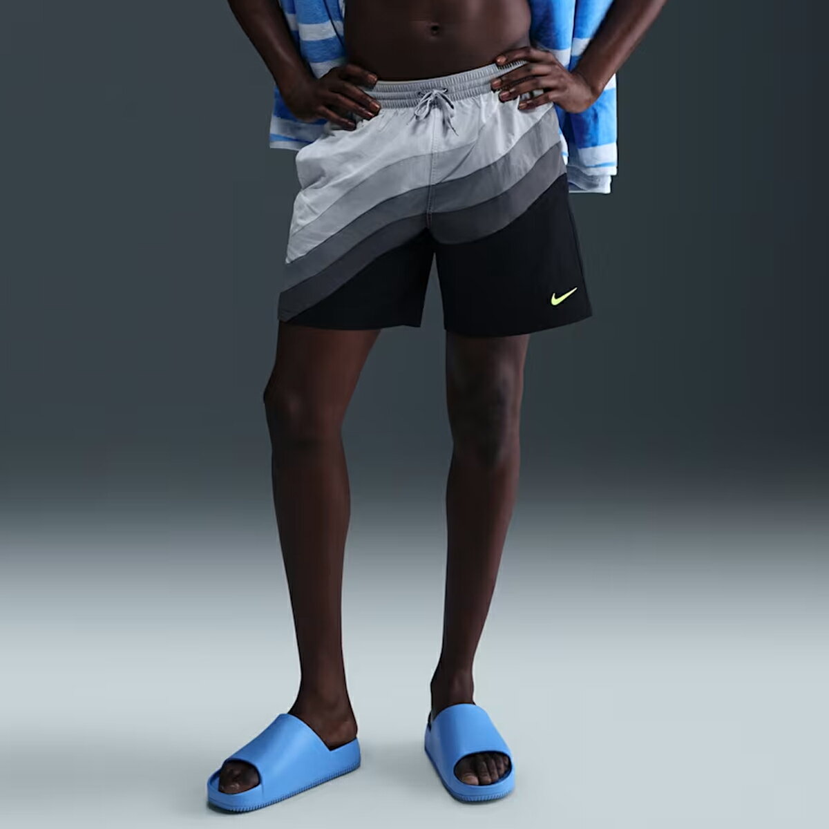 ナイキ NIKE エアマックスカラーブロック7 ボレーショーツ メンズ ブラック 黒 海水浴 サーフパンツ トランクス 海パン NESSF512-N001