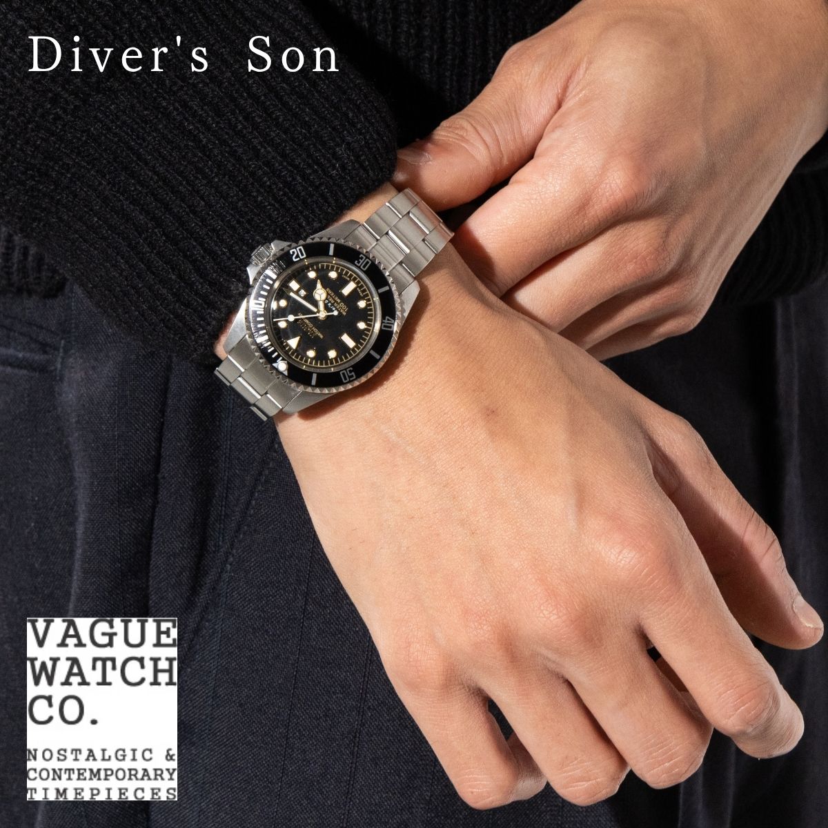 ヴァーグウォッチ VAGUE WATCH DIVERS SON ダイバーズサン メンズ レディース ユニセックス 腕時計 シルバー カジュアル ビジネス アンティーク アナログ おしゃれ 可愛い ギフト プレゼント 誕生日 バレンタイン クリスマス ペアウォッチ DS-L-001-SB