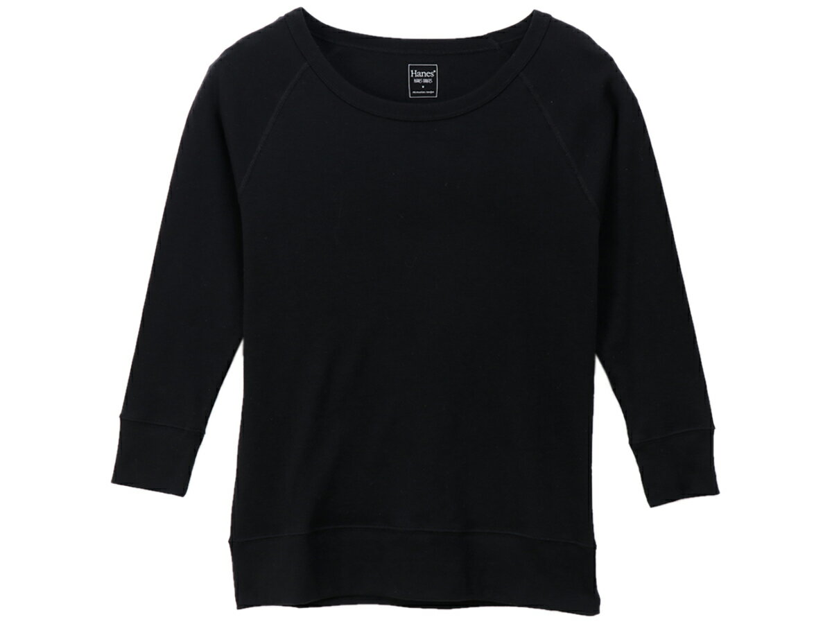 【返品・交換不可】ヘインズ：【レディース】スウェードニット ウォームTシャツ【Hanes CREW NECK T SHIRTS 長袖 シャツ インナー】【あす楽_土曜営業】【あす楽_日曜営業】 【191013】