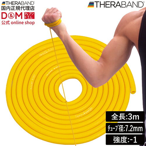 セラバンド THERABAND セラチューブ ブリスターパック 長さ3m 強度レベル-1 イエロー 筋トレ トレーニング TTB11