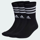 アディダス adidas スリーストライプス クッション クルー ソックス 3足組 靴下 トレーニング ジム ユニセックス IC1321