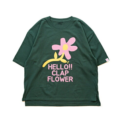 クラップ clap CLAP FLOWER BIG Tシャツ 半袖 レディース フィットネス CTS24076-GR クラップ clap CLAP FLOWER BIG Tシャツ 半袖 レディース フィットネス CTS24076-GR