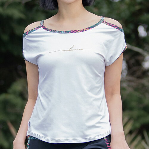 ミカノ MIKANO 肩開きエアリーTシャツ 半袖 フィットネス レディース 66719A-WH ミカノ MIKANO 肩開きエアリーTシャツ 半袖 フィットネス レディース 66719A-WH