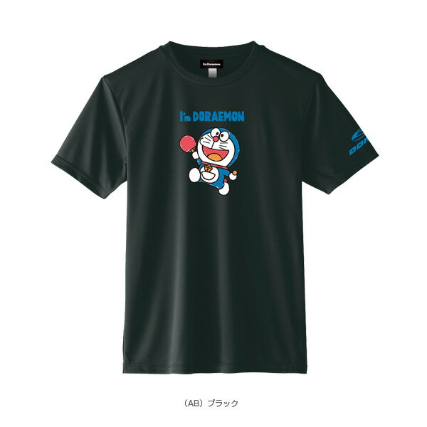 【卓球 ジュニアグッズ DONIC】 卓球TシャツB／DONIC × I am DORAEMON／ジュニア（YL111）