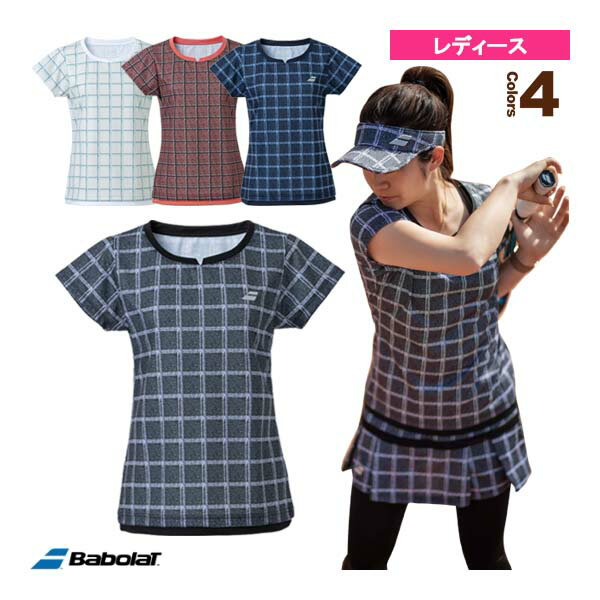 【テニス・バドミントンウェア（レディース） バボラ】 半袖ゲームシャツ／PURE SHORT SLEEVE SHIRT／レディース（BWG3377）