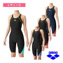 【水泳ウェア(レディース) アリーナ】 フィットネスワンピーススパッツ/オープンバック/ハーフレッグ/ぴったりパッド/レディース(LAR4203W)