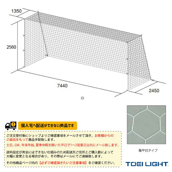 備品 【サッカー設備・備品 TOEI(トーエイ)】 [送料別途]一般サッカーゴールネット／亀甲目／2張1組（B-3628）