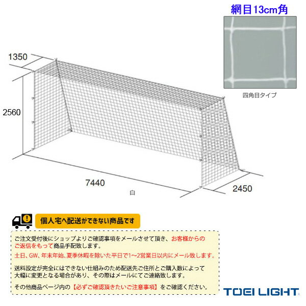 備品 【サッカー設備・備品 TOEI(トーエイ)】 [送料別途]一般サッカーゴールネット／四角目／2張1組（B-7175）