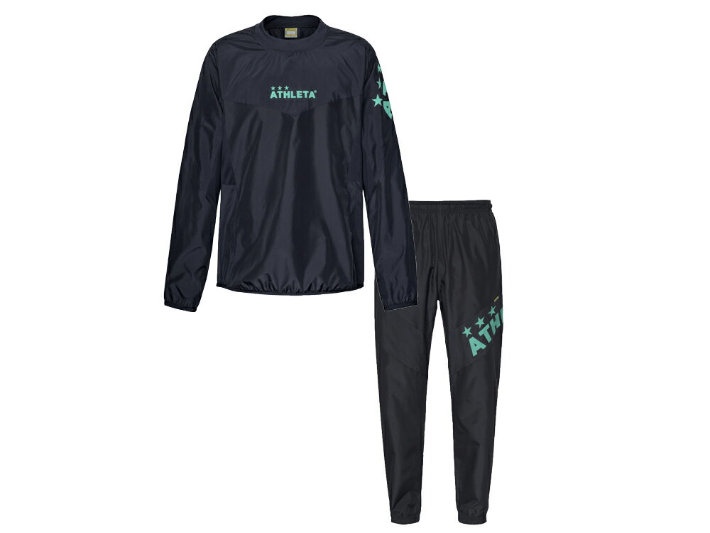 athleta ピステスーツ 【別注カラー】ブラック/ミント(7043BLK/MNT) サッカーウェア 上下セット メンズ レディース ウェア フットサルウェア サッカー ブランド ギャラリーツー gallery2