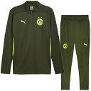 プーマ 24-25 BVB ドルトムント トレーニング1/4 ジップトップ&パンツ メンズ・レディース サッカー トレーニングウェア上下セット puma 777...
