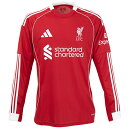 アディダス 25-26 リバプールFC ホームレプリカ ユニフォーム 長袖 メンズ・レディース サッカー レプリカシャツ adidas JYF51-JV6456
