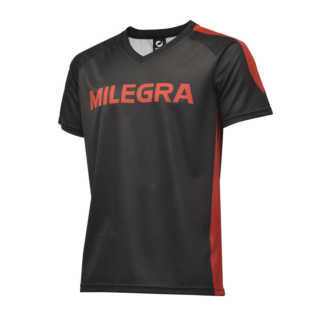 MILEGRA(ミレグラ) ML-STEE-001-MEN's バレーボール プラクティスシャツ メンズ ブラック/ダークレッド S-O