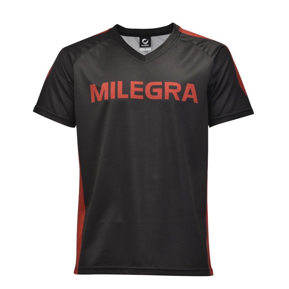 MILEGRA(ミレグラ) ML-STEE-001-MEN's バレーボール プラクティスシャツ メンズ ブラック/ダークレッド S-O 2