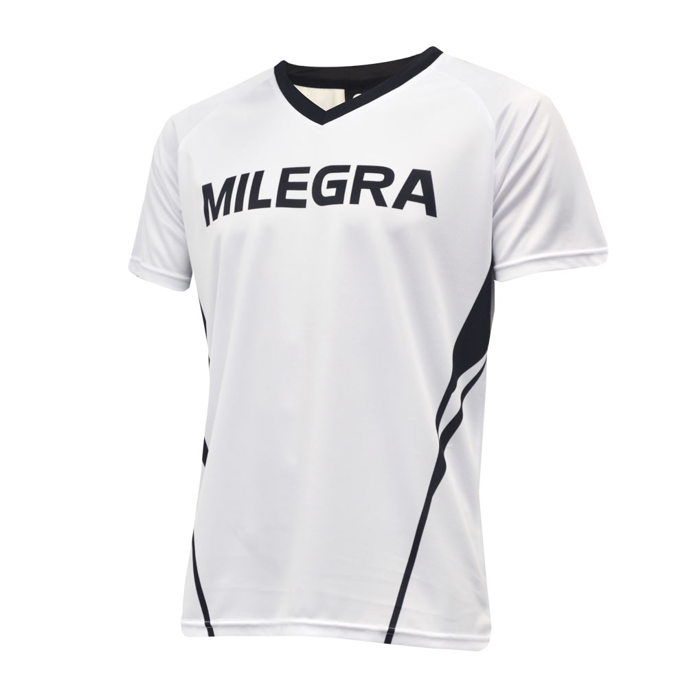 【ポイント5倍】MILEGRA(ミレグラ) ML-STEE-006-MEN's バレーボール プラクティスシャツ メンズ ホワイト/ブラック S-O