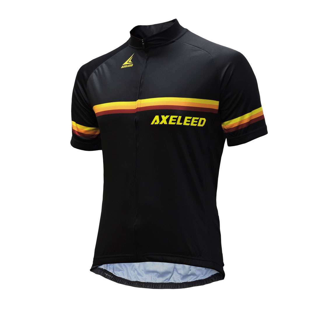 AXELEED(アクセリード) AX016C02 サイクルジャージ 半袖メンズ ブラック(3ライン) S-O