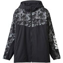 ムーブスポーツ 撥水ジャケット フード付き HEATNAVI 総柄グラフィック スリーブロゴ フルジップフーディー メンズ ブラック/ブラック DMMWJF30-BKBK MOVE Sport デサント