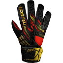 REUSCH ロイシュ キーパーグローブ アトラクト ソリッド ジュニア サッカー キーパー手袋 ブラック/ゴールド/ファイアリーレッド 5562515-707...