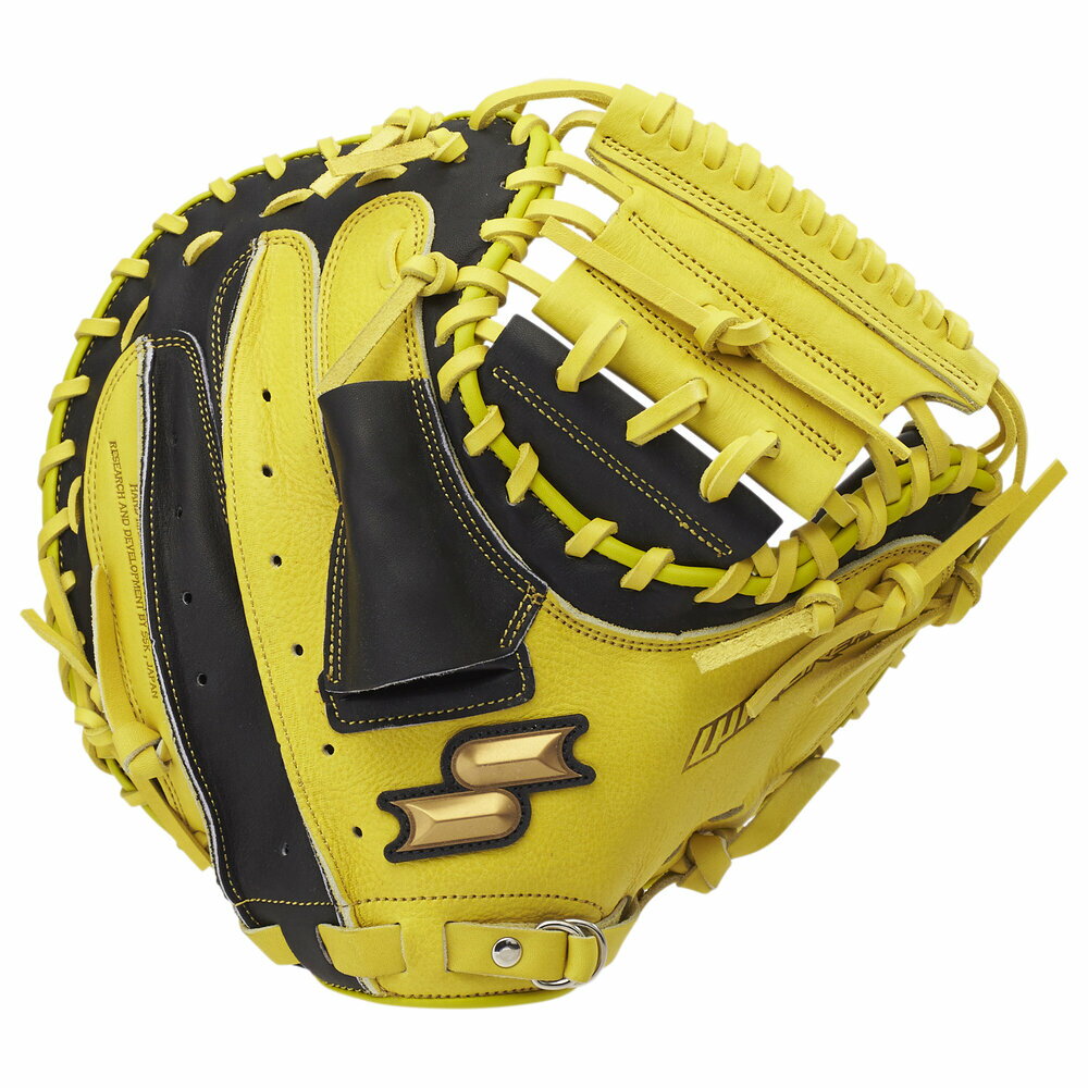 エスエスケイ 一般用軟式 キャッチャーミット ウインドリーム 捕手用 右投げ ブラック×LYタン 軟式野球 WCM12025-9030-L