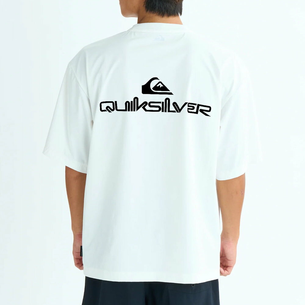 クイックシルバー ラッシュガード 半袖 メンズ ホワイト DOUBLE LOGO SS QLY252006-WHT
