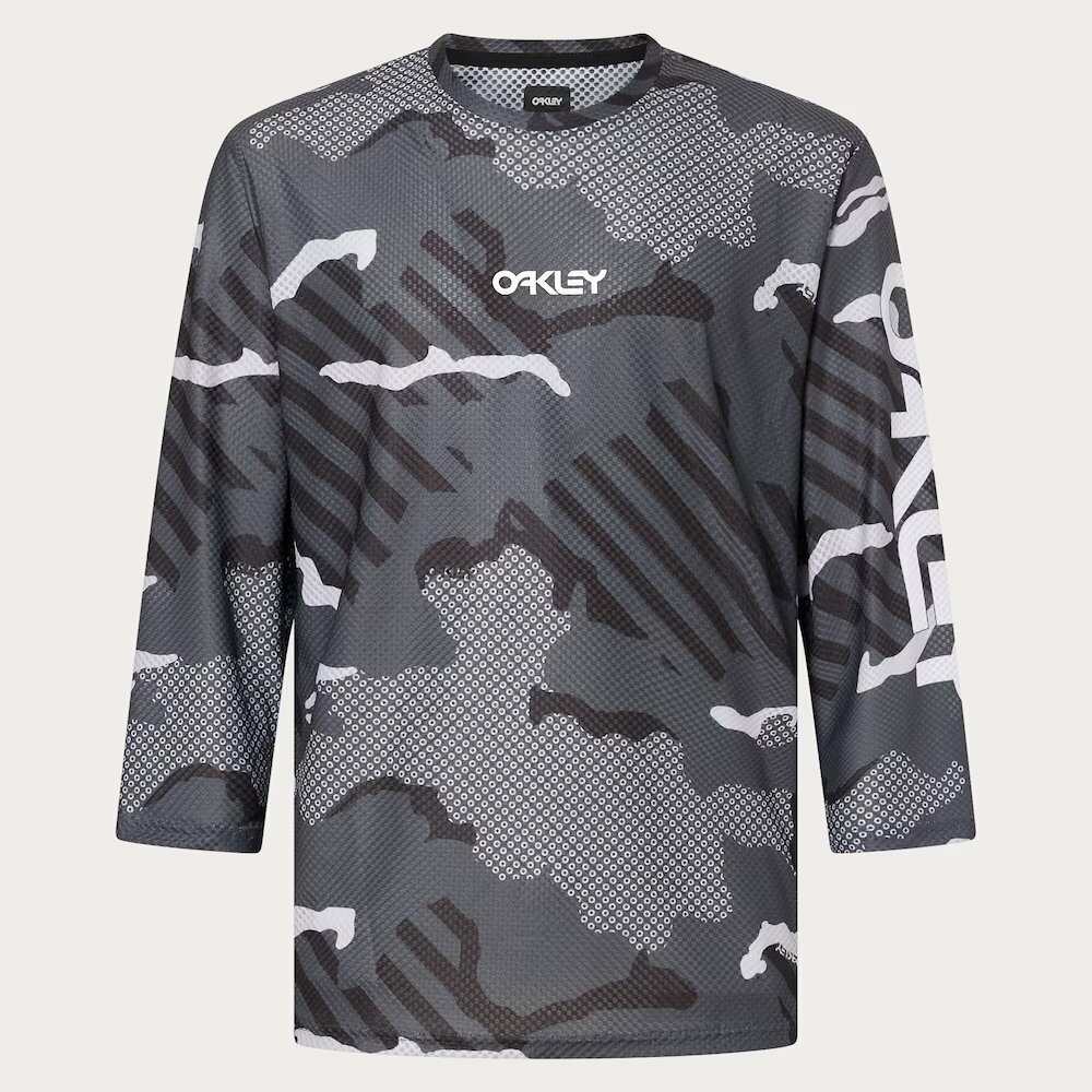 OAKLEY オークリー メッシュTシャツ 長袖 メンズ RIDE FREE LS JERSEY BLACK STRIPE/GRIP CAMO FOA4062..