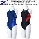 【全品ポイント2倍&300円OFFクーポン】ミズノ MIZUNO レディース 競泳水着 WA承認 ワンピース ミディアムカット レースオープンバック STREAM ACE N2MAB720