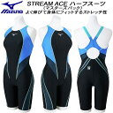 【全品ポイント2倍&最大1500円OFFクーポン】ミズノ MIZUNO レディース 競泳水着 WA承認ハーフスーツ STREAM ACE マスターズバック N2MGB24092