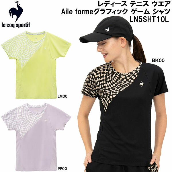 【全品ポイント3倍+最大2000円OFFクーポン】ルコック le coq sportif レディース テニス ウエア Aile forme グラフィック ゲーム シャツ LN5SHT10L