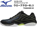 【全品ポイント2倍+5%OFFクーポン】ミズノ MIZUNO メンズ レディス バドミントンシューズ ウエーブクローEL2 71GA2280 24