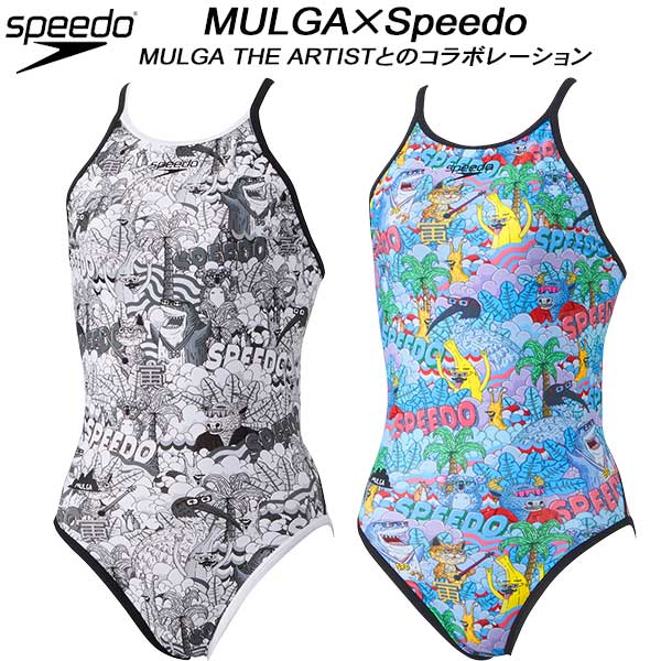 【全品ポイント2倍+999円OFFクーポン】スピード speedo モルガコラボ ジュニア 女子 競泳水着 練習用 ワンピース ガールズ/女の子 MULGA TORA TURNS SUITWO STG02467MU