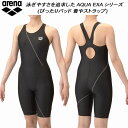 アリーナ arena レディース フィットネス水着 ハーフスパッツ ぴったりパッド 着やストラップ ジオダイヤWR AS5SWF02L BKGY(4)